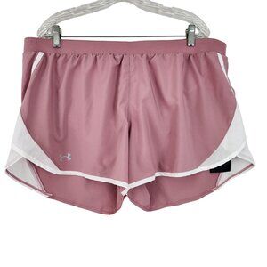 Under Armour Shorts‎ Women's 2XL Fly By 2.0 Running Shorts Lined Pocket Pink New